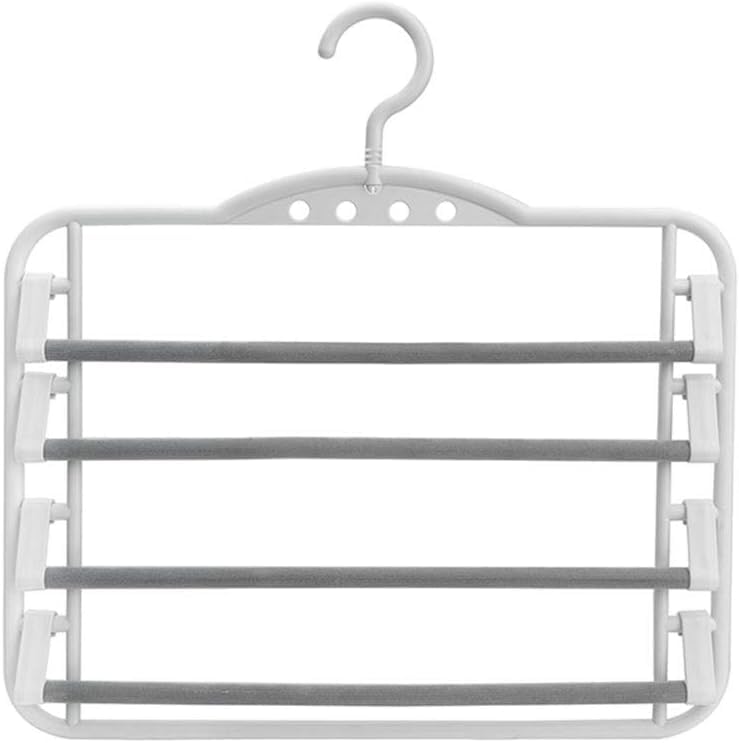 HAPPY HOME Pants Hangers Pants Hangers Non-Slip Clothes Organizer Pants Rack Space Saving Pants Hangers,with Detachable Hanging Rod,for Pants Tie Scarf Towel Belt Hang and Storage