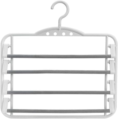HAPPY HOME Pants Hangers Pants Hangers Non-Slip Clothes Organizer Pants Rack Space Saving Pants Hangers,with Detachable Hanging Rod,for Pants Tie Scarf Towel Belt Hang and Storage