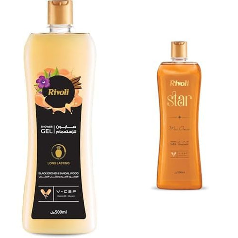 Rivoli Shower Gel Black 500 ml and Rivoli Shower Gel Star 500 Ml