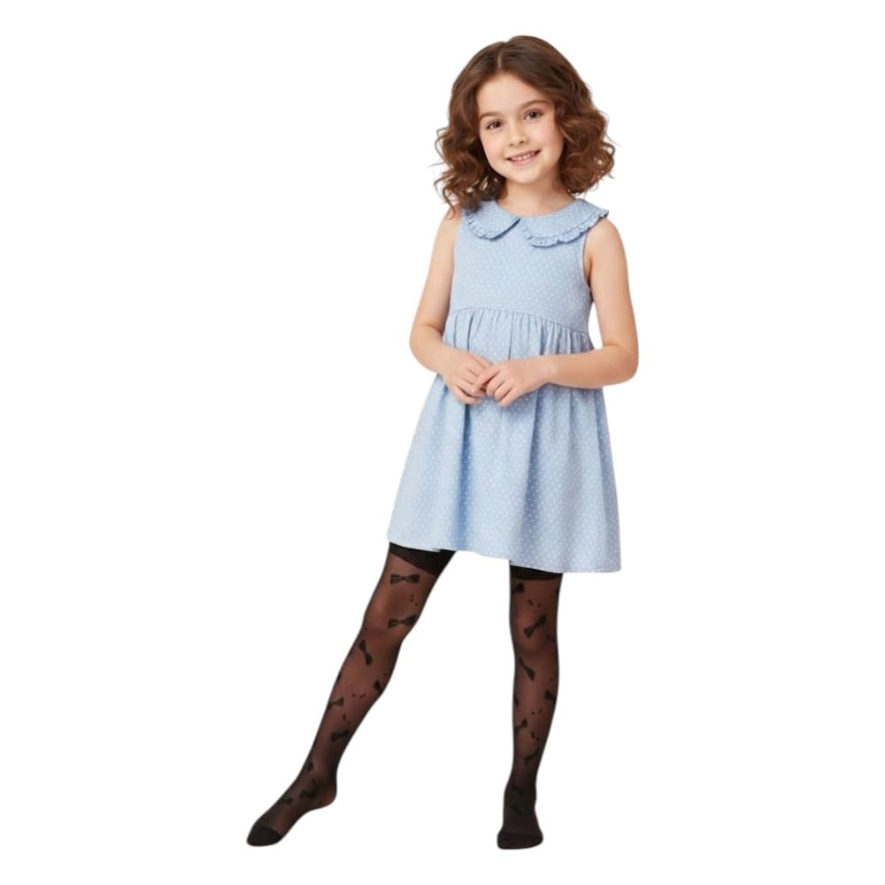 Ghils Girls Crystal Patterned Transparent Sock Trousers, 20 Dana, 70% Polyamide & 30% Lycra