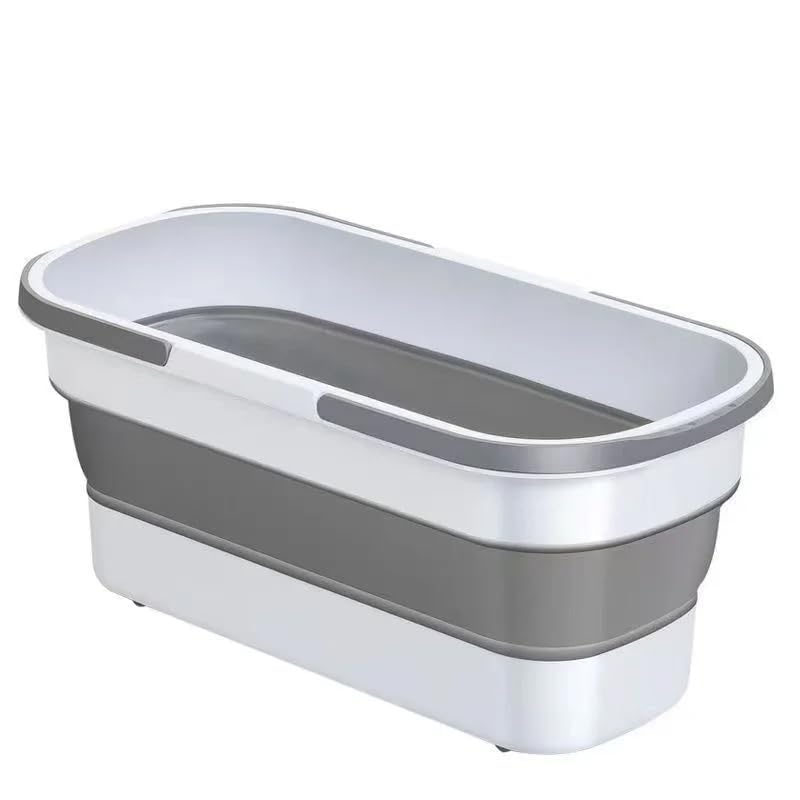 Nopatia Foldable Rectangle Bucket, Durable PP Material Portable Bucket for Washing Mop Clothes Water Holder for Home Use Camping Easy Cleaning