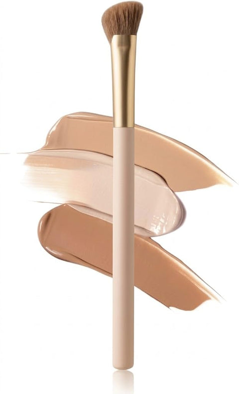 Angled Under Eye Concealer Brush, Makeup Angled Precision Face Blending, Eye Liquid Cream Concealer, Small Foundation Cosmtic Tool for Dark Circles, Nose Contour Applicator (N-280)