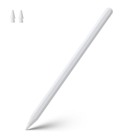 Stylus Pen for iPad, Apple Pencil 2nd Generation Alternative, Magnetic Wireless Charging, Active Capacitive Lapiz Precision iPencil for iPad Air 5th 4th Gen, iPad Pro 12.9 11 inch, iPad Mini 6 (White)