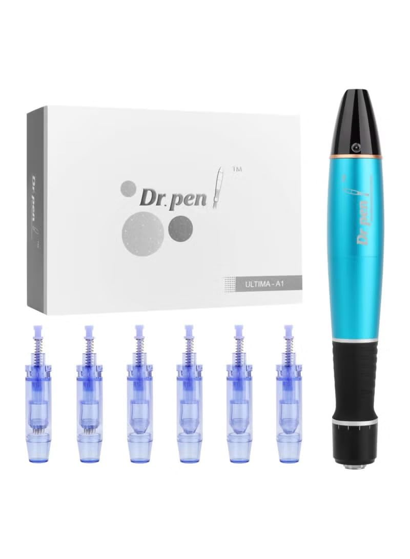 Derma Ultima A1 Electric Facial Massage Pen Black/Blue 10cm
