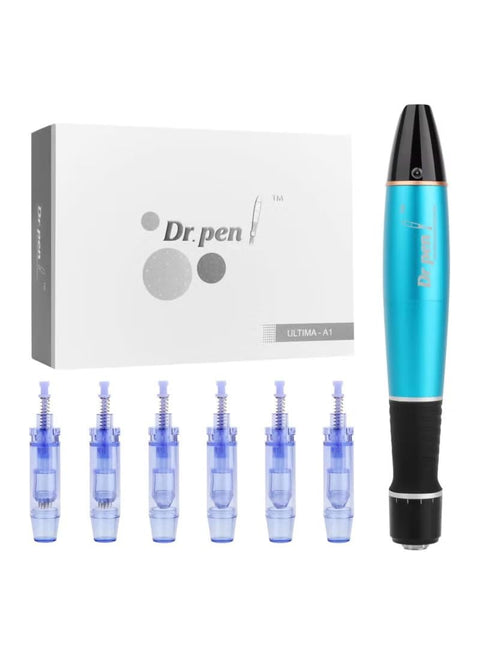 Derma Ultima A1 Electric Facial Massage Pen Black/Blue 10cm