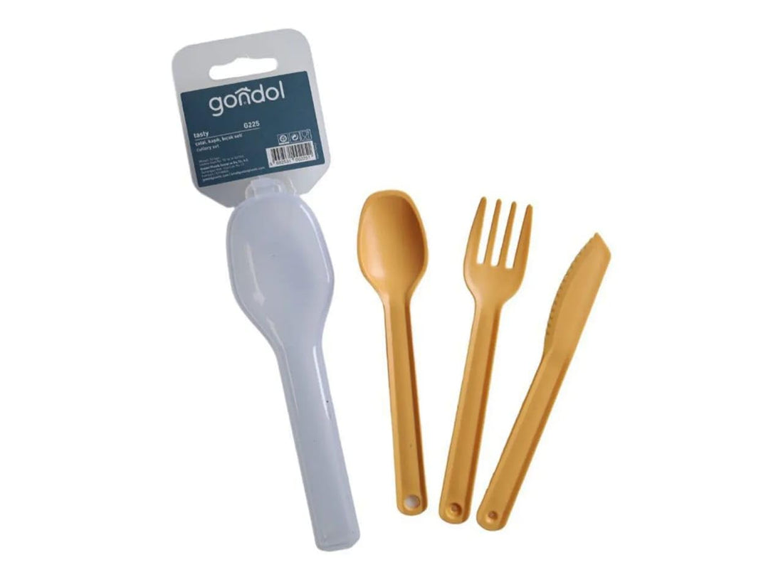 Gondol Tasty Cutlery Set Fork, Spoon & Knife Pink