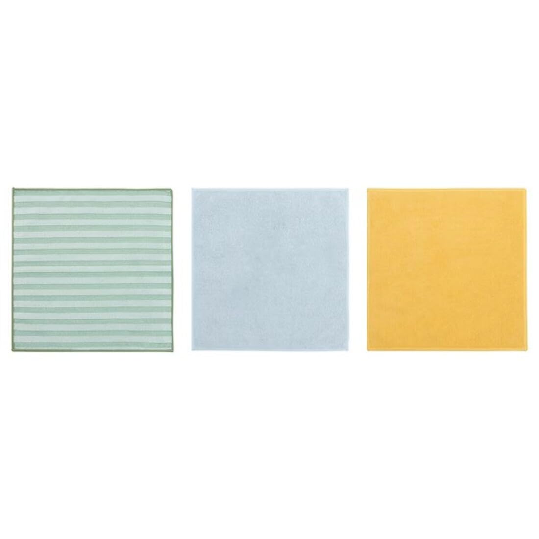 Digital Shoppy PEPPRIG Microfiber Cloth, Green Blue/Yellow, 28x28 cm (3 Pack)