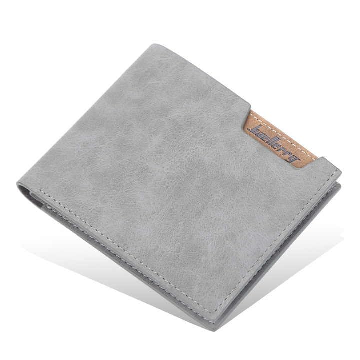 Stylish Men's Suede Leather Wallet With 6 Card Pockets and Slot (Gray)