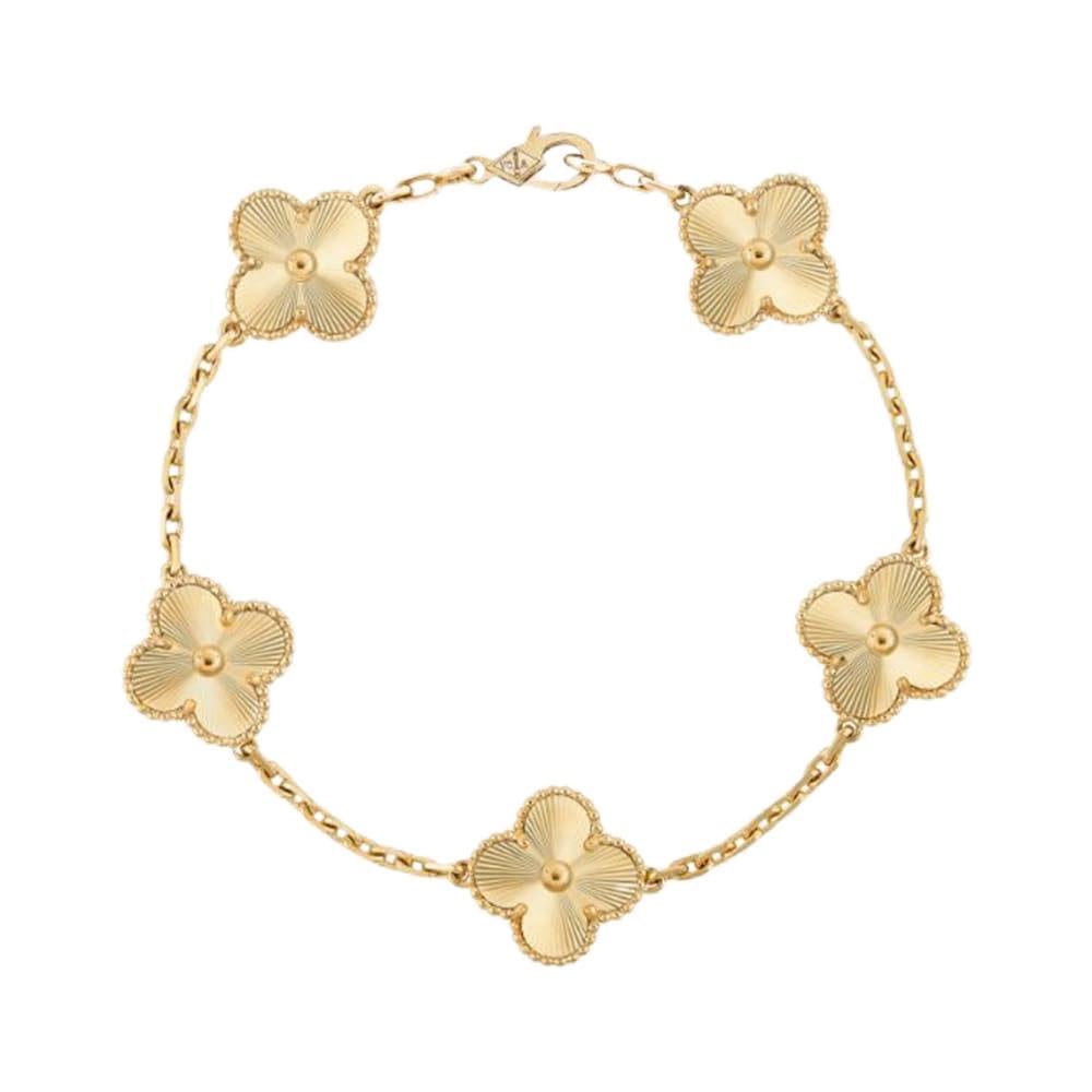 Stainless Steel Five Leaf Clover Bracelet for Women-Lucky 5 Leaf Link Bracelet Jewelry Gift for Women