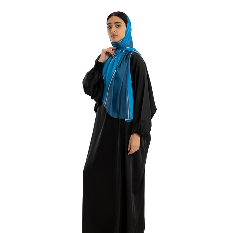 ART MOOD HOME Prayer Wear Satin - Isdal Al-Taqwa Blue - Black Isdal Only One Size