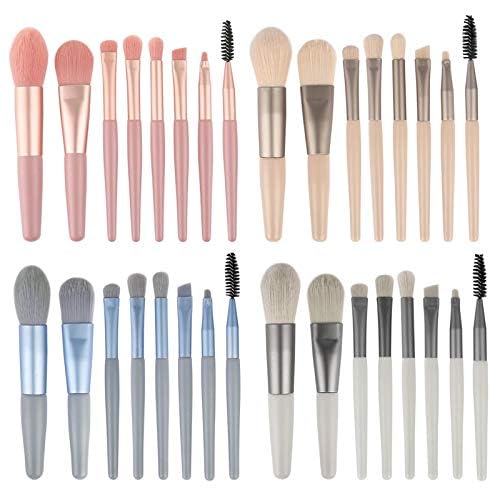 Professional Makeup Brush Set, 8Pcs Ultra Soft Purple Make Up Brushes with Foundation, Contour, Blush, Concealer, Eye Shadow, Blending, Liner Brush Tools, Gift for Women