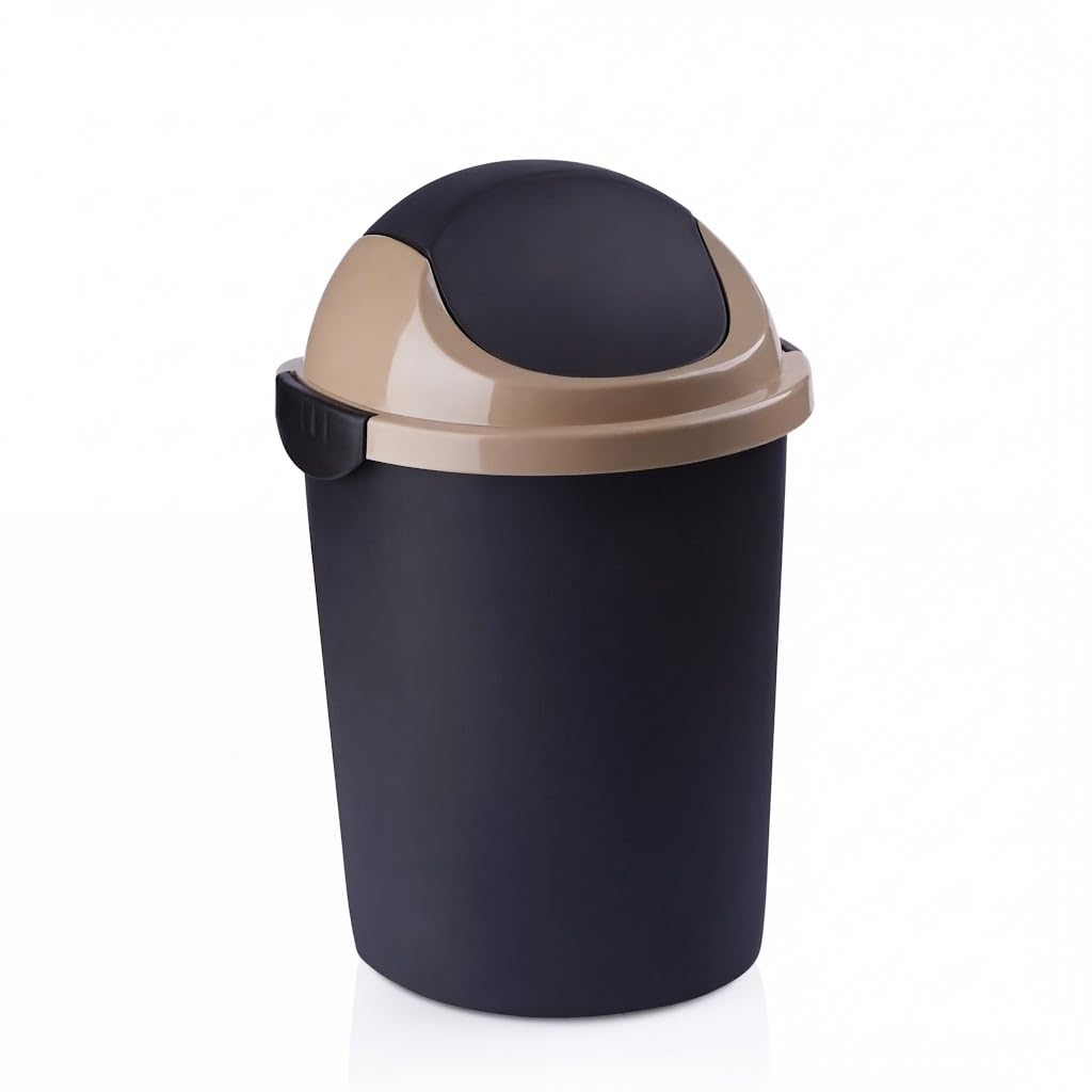 Plastic Trash Can With Swing Lid 7 Liter 35 * 22 * 19cm Multi Use For Home And Office (Random Color)
