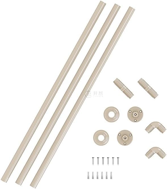 Luxury Bathroom Accessories Set - Customized and Shape (Bathtub Curtain Pipe - Adjustable U or Free L 90cm - Beige)