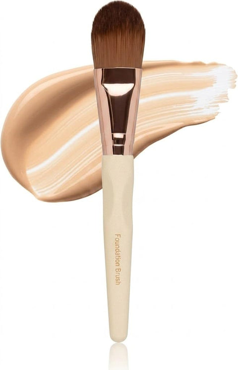 Professional Makeup Flat Top Foundation Brush for Facial Blending Concealer All Black Flat Foundation Brush-WOOD HAND