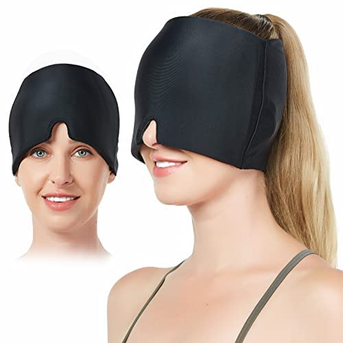 Headache Migraine Relief Ice Hat Cold Compress Soothing Eye Masks Soft and Flexible Cooling Gel Sleep Mask Apply to Sinus Tension Stress Anxiety Puffy Eyes as Relaxation Gifts for Women and Men…
