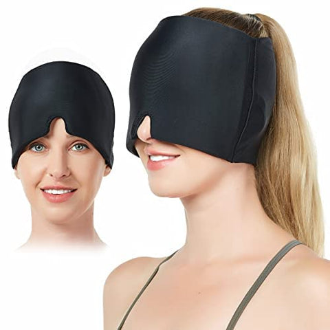 Headache Migraine Relief Ice Hat Cold Compress Soothing Eye Masks Soft and Flexible Cooling Gel Sleep Mask Apply to Sinus Tension Stress Anxiety Puffy Eyes as Relaxation Gifts for Women and Men…