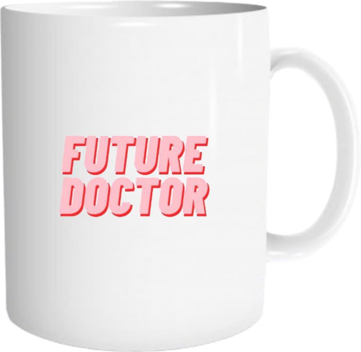 FUTURE DOCTOR Mug with assorted print, white ceramic