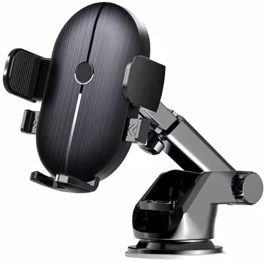 Car Phone Holder Mount for Dashboard & Windshield, Universal Mobile Stand with Heavy-Duty Suction Cup, 360° Rotation, Adjustable Telescopic Arm, Compatible with All Smartphones H66