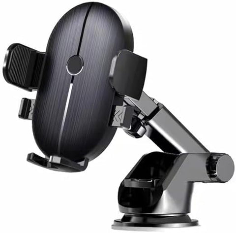Car Phone Holder Mount for Dashboard & Windshield, Universal Mobile Stand with Heavy-Duty Suction Cup, 360° Rotation, Adjustable Telescopic Arm, Compatible with All Smartphones H66