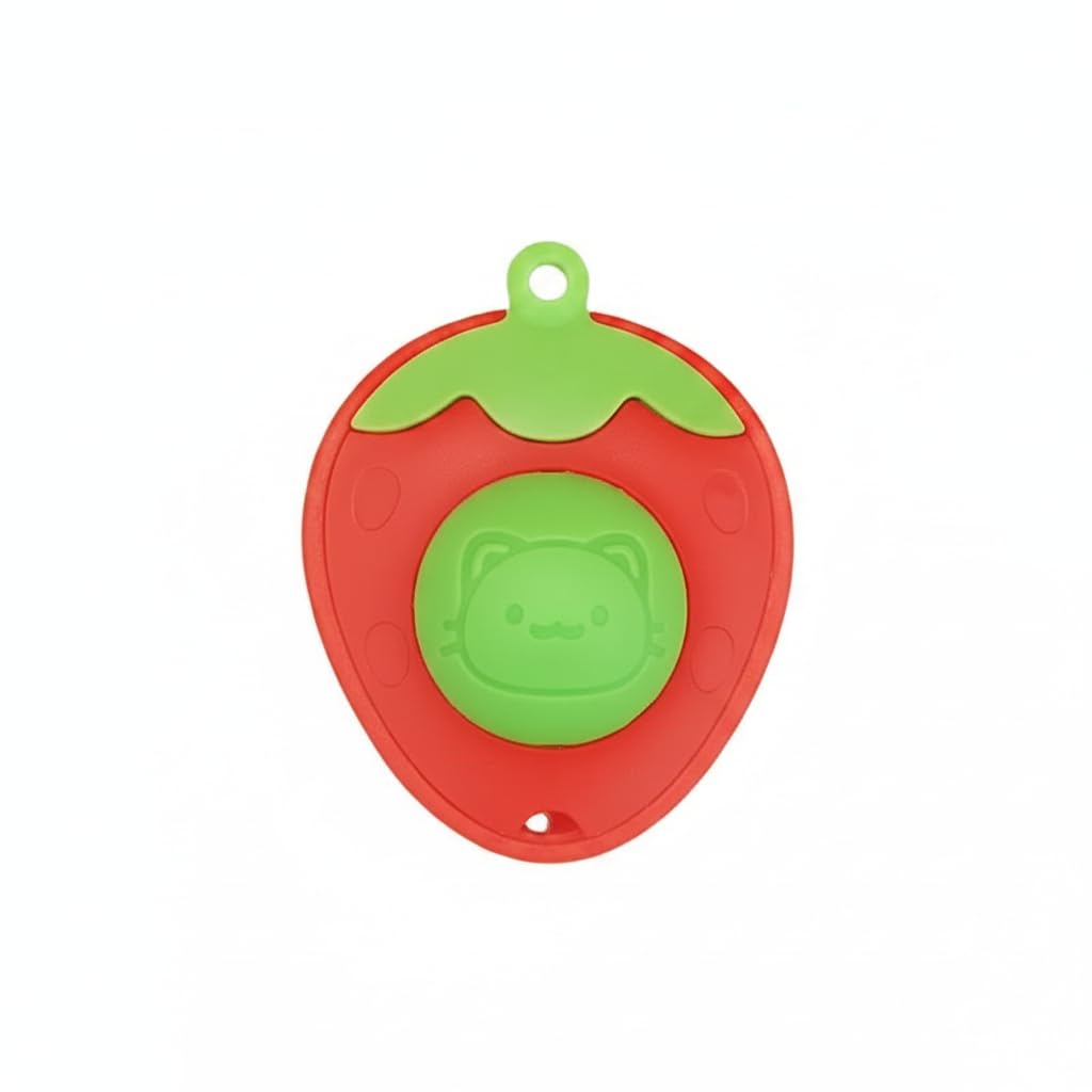 Catnip Balls for Cats Wall, Cute Strawberry Shape Catnip Wall Ball, Rotatable Teeth Cleaning Interactive Cute Adhesive Cat Licking Ball for Indoor.(Random colour)