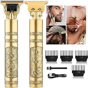 Trimmer Men Cordless Hair Clipper Electric T Blade Dragon Style Beard Trimmers, Shaver, Edgers Professional Zero Gapped USB Rechargeable Clippers with 4 Guide Combs Men's Grooming Kit (t99)