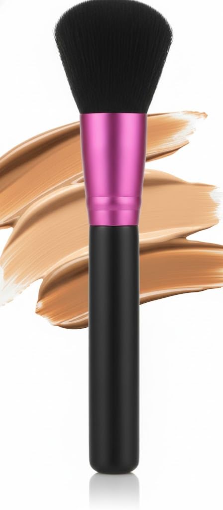 1pc angle Head large Foundation Makeup Brush & Blush Brush & Powder, Soft And Multifunctional Fiber For Daily Makeup-black-5