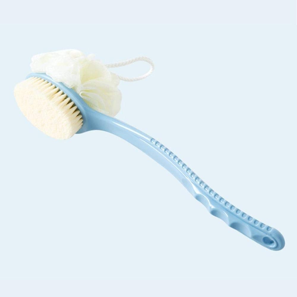 Shower Brush Bath Adult Bath Brush Back Bath Brush Soft Fur Long Handle Bath Flower Two-in-one rub Back Brush rub Bath Brush Bath Brush Bath Ball-Pink Body Brush Back Scrubber (Color : Blue)