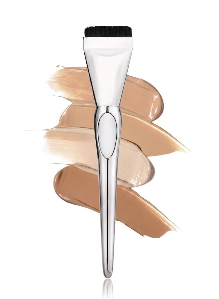 Concealer Makeup Brush Flat Foundation Brush, Makeup Ultra Thin Spatula Facial Face Mask Brushes-Application, Ergonomic Handle & Soft Bristles for Even Coverage,