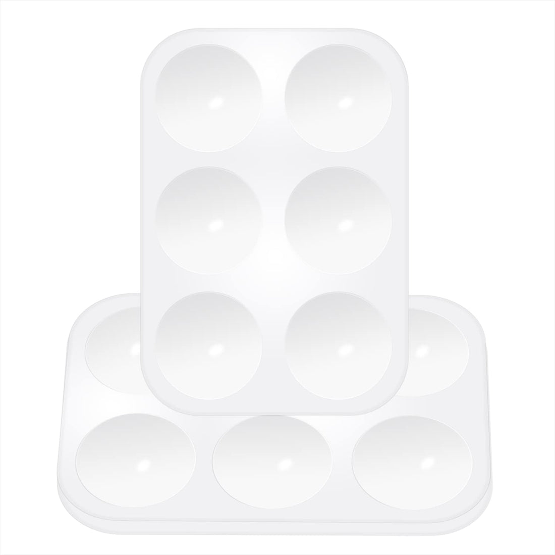 Penta Angel Art Paint Tray Palette 3Pcs 6 Well Plastic Rectangular Paint Tray for Watercolor Painting