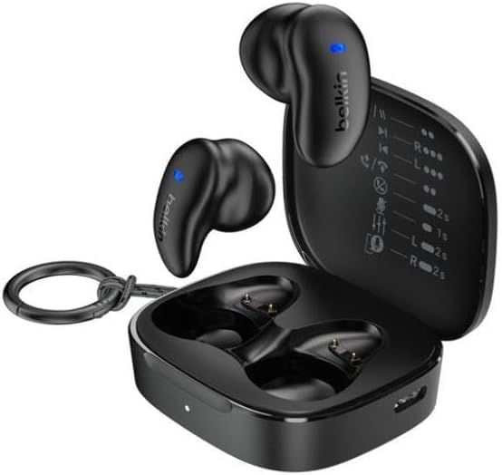 Belkin SoundForm Anywhere Wireless Earbuds, Bluetooth Earphones with Long-Lasting Comfort, IPX4 Waterproof Lightweight Earbuds for iPhone, iPad, Tablet, Laptop, Biking, Running & More - Black