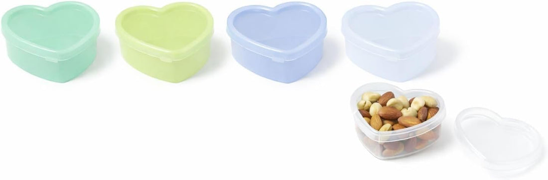Food Storage Container Set, 5 Pieces, BPA-Free Plastic, Multi-Color (Heart 85ml - 10 Pieces)