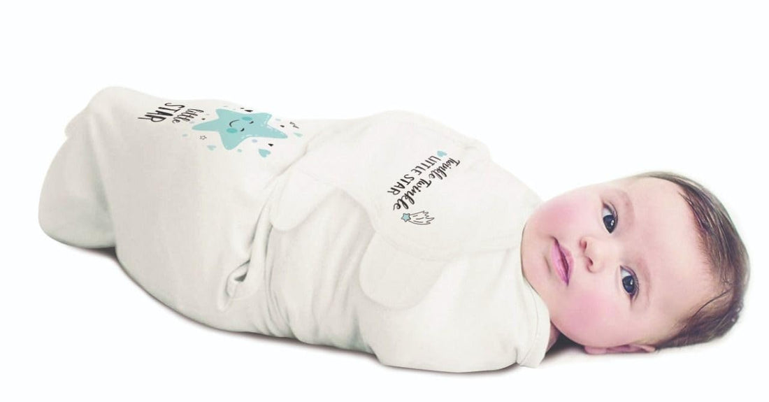 Mamas Gift Swaddle Wrap Baby Sleep Sack – 100% Breathable Cotton, Adjustable Fit, Secure Leg Pocket, Prevents Startle Reflex, Promotes Safe Back Sleeping – White