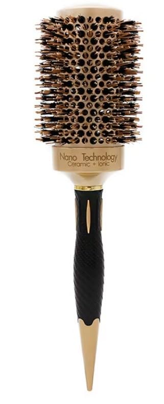 Round Brush for Blow Drying,Thermal Nano Ionic Round Drying Hair brush Professional for Styling Hair Curling Brush-gold mix black color (45mm)