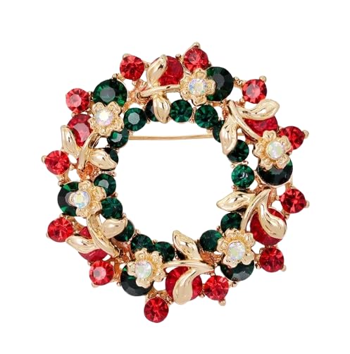MySouq.Store 1 Pcs Christmas rhinestone cartoon animal brooch Christmas tree sleigh stars bells deer boots penguin wreath bird pin accessorie - S09