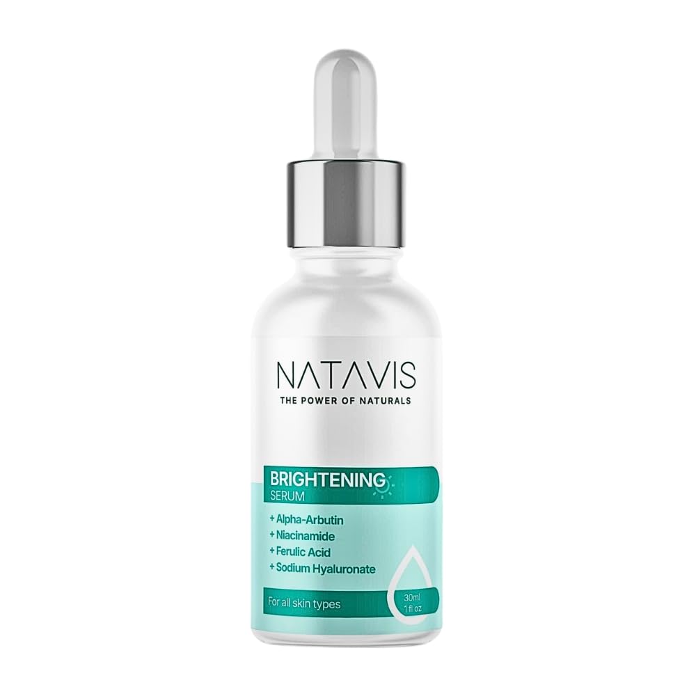 Natavis Brightening Serum – 30 ml – with Alpha Arbutin – Glycerin & Niacinamide - Ferulic Acid - Reduces Dark Spots - Brightens Skin - Hydrates Deeply - Protects and Repairs - Smooths Fine Lines