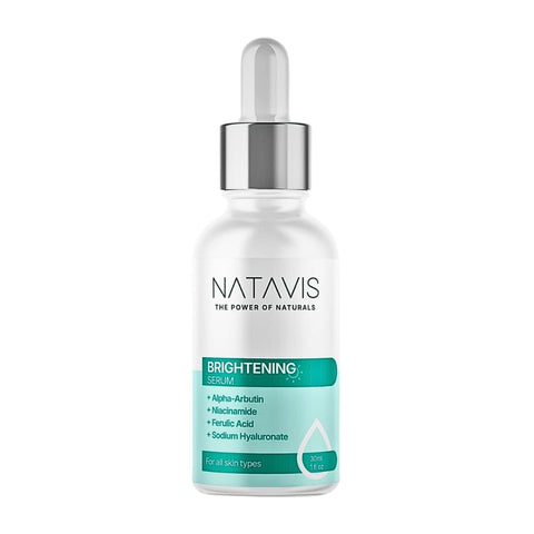 Natavis Brightening Serum – 30 ml – with Alpha Arbutin – Glycerin & Niacinamide - Ferulic Acid - Reduces Dark Spots - Brightens Skin - Hydrates Deeply - Protects and Repairs - Smooths Fine Lines