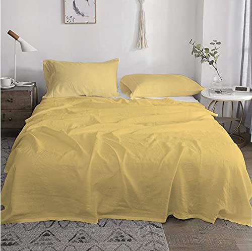 Tigers Trade Lines Flat Sheet Set -Solid Colors -Cotton for Hotel & Home Rooms from 180 * 240cm GOLD