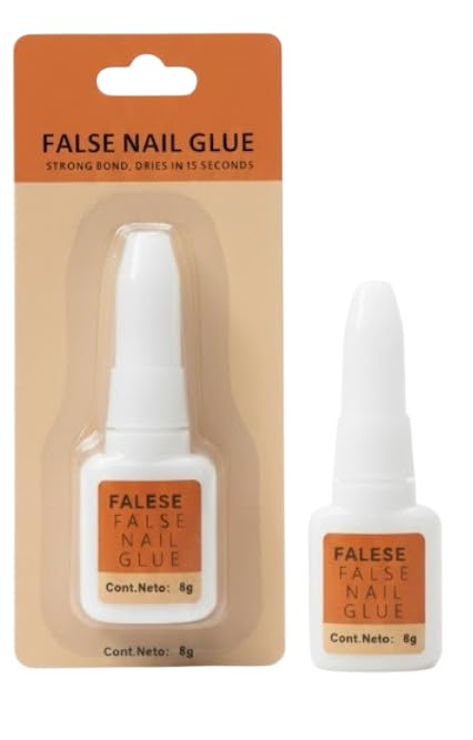 Nail GEL Glue press on nail glue with brush for nail tips Strong Adhesive for Acrylic Nails Brush on nail tips Extension Glue Long-Lasting Quick-Drying Glue-8G