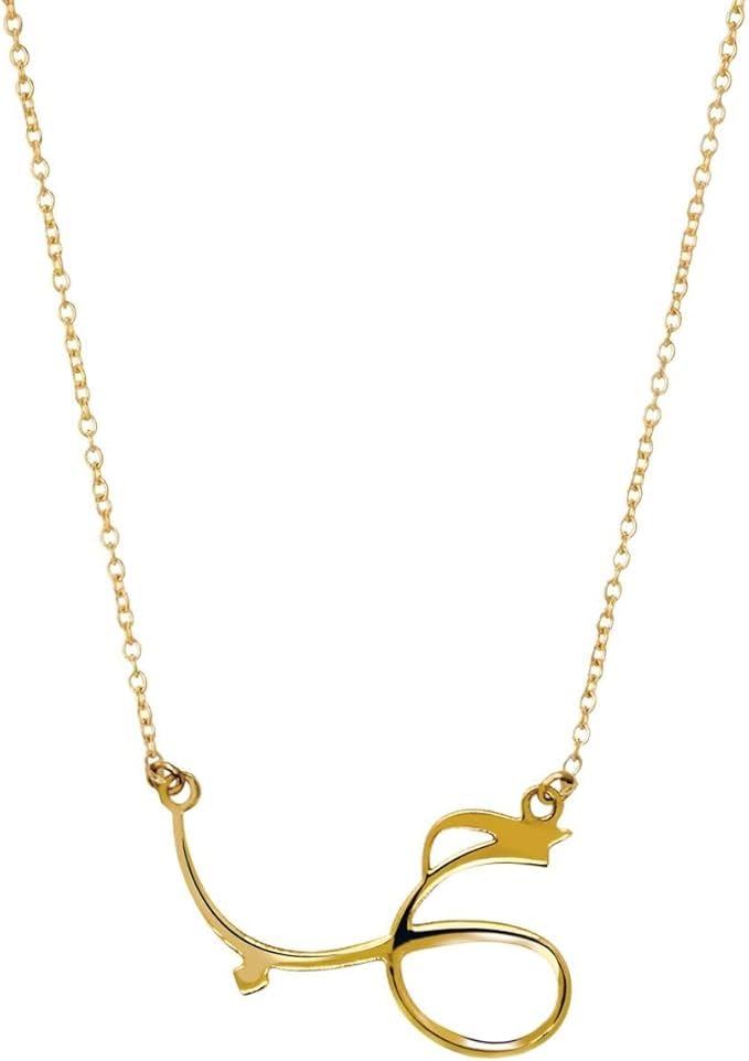 Arabic Love Letter Necklace Gold Stainless Steel Chain Fashion Jewelry for Women Girls Gift