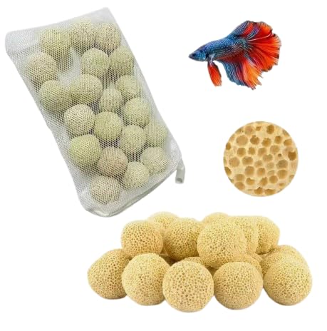 Aquarium Ceramic Biological Filter Balls - Water Filtration Media to Promote Growth of Good Bacteria and Improve Water Quality