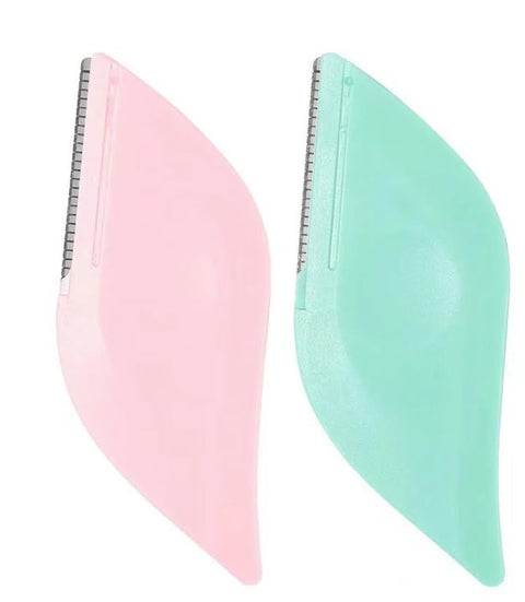2 Pcs Eyebrow Razors for Women Dermaplaning Tool Razor Eyebrow Blades Facial Razors for Men Trimmer Microblade Leaf Shaped Facial Shaper Shaver for Face Upper Lip Hair travel-multicolor