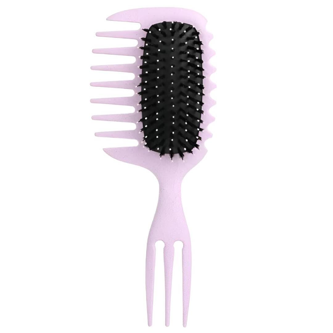 Curly Tangles Styling Brush 1 Piece â€“ Detangling Hair Brush for All Hair Types, Gentle on Wet & Dry Hair, Reduces Breakage, Adds Natural Shine, Pain-Free Hair Care Tool for Women, Men (Purple)