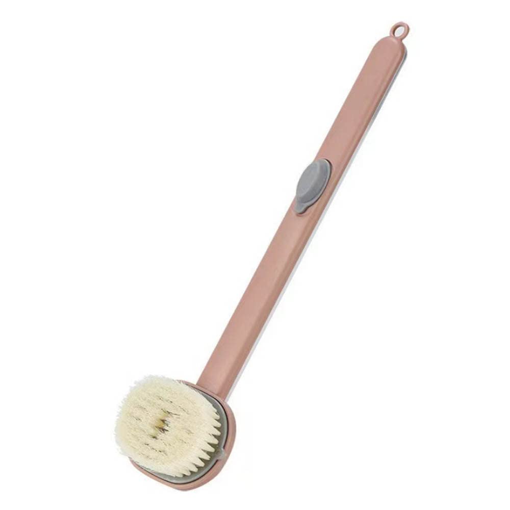 Long Handle Bath Massage Cleaning Brush with Soap Dispenser, Body Brush Back Scrubber Storable Body Wash, Exfoliating Bath Brush, Cleaning Massage Brush (Gray)