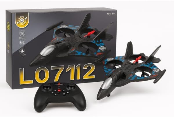 4-Propeller RC Jet Stunt Plane with LED Lights 360° Flips One-Key Takeoff Durable Remote Control Aircraft for Kids & Adults LO712