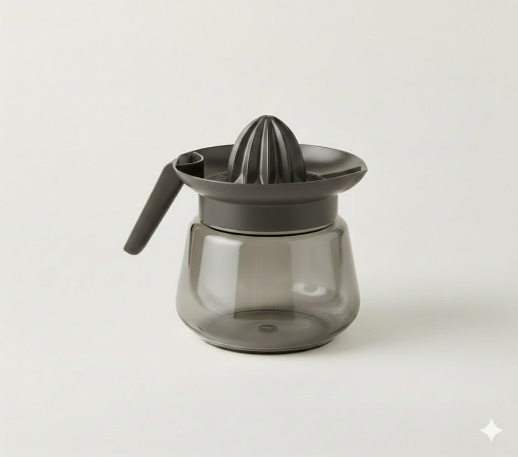 Vita Juicer Manual Citrus Juicer with 700ml Measuring Jug, BPA-Free Plastic, Dual-Direction Rotation, Built-in Pulp & Seed Separator