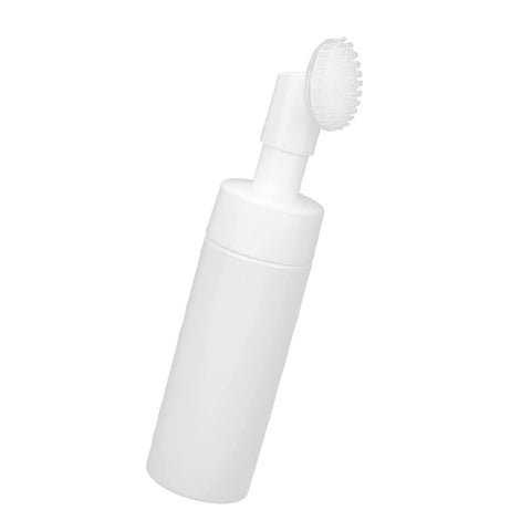 Empty Foam Bottle Plastic Facial Cleanser Foaming Bottle with Silicone Brush Cleansing Bubble Foam Containers for Liquid Foaming Soap
