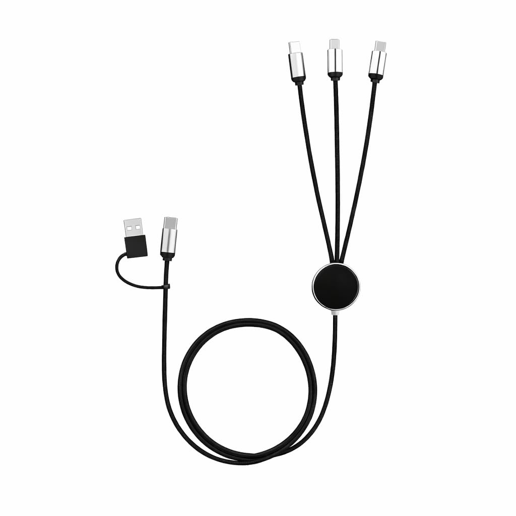 3-in-1 Multi USB Charging Cable with LED Indicator, Type-C, Micro USB, Lightning Connectors