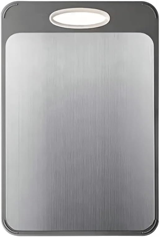 Stainless Steel & Eco-Friendly Plastic Reversible Vegetable Cutting Board Meat Cutting Board - Ergonomic Handle
