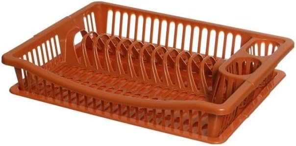 Plastic One Door Dish Large Size with Tray for Collecting Water OM (Brown)