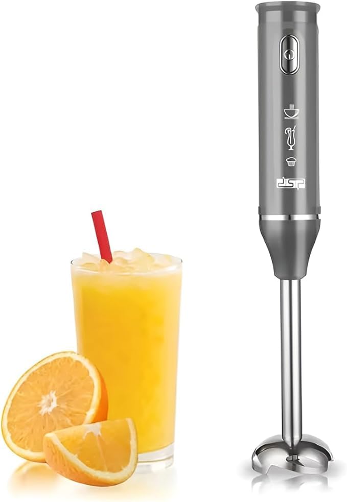 Hand Blender Electric Stick Mixer 200W Stainless Steel Blade Immersion Blender With Copper Motor Single Speed Easy Clean Detachable Rod For Smoothies Soups Baby Food KM1094